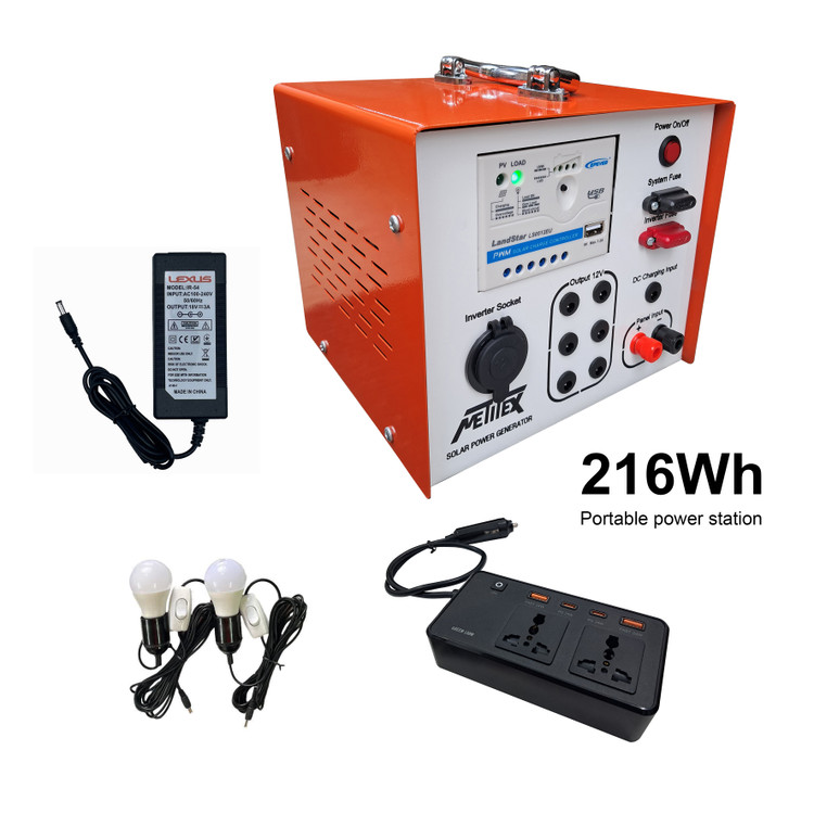 خرید پاور استیشن بدنه محکم فلزی پرتابل (Portable) 216 وات ساعت همراه با اینورتر (Inverter) 200 وات